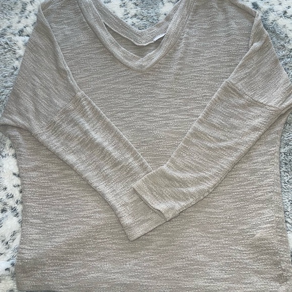 Sweaters - Pookie & Sebastian V-Neck Knit Sweater in Beige M